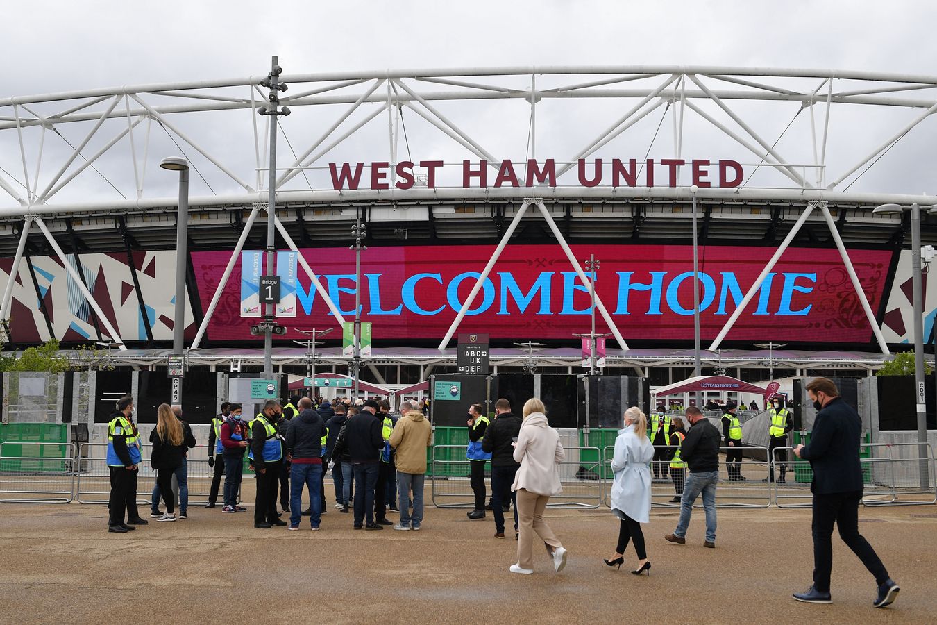 Fans outside London Stadium